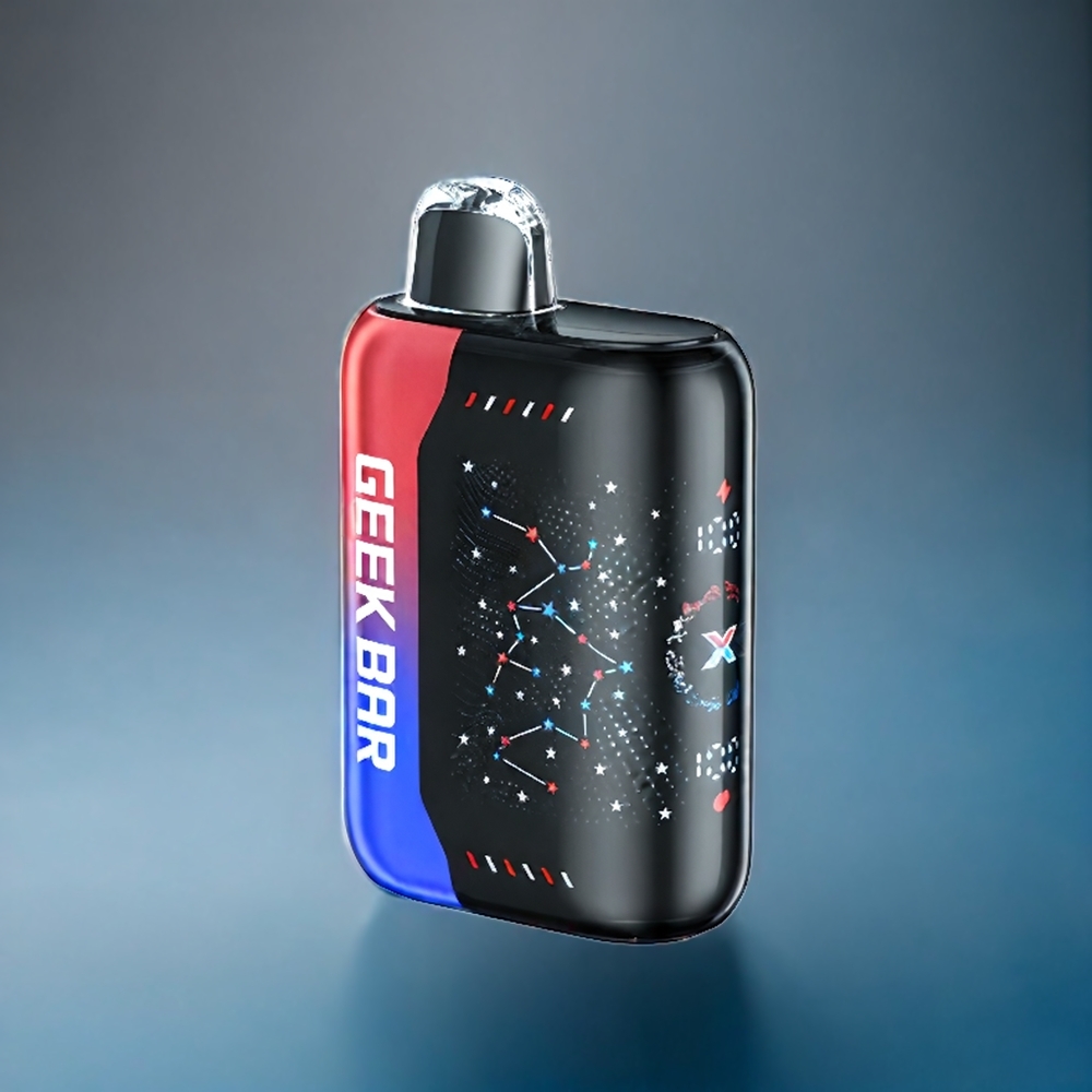 Blåbär & Hallon Geek Bar Pulse X 25000 Puffar Sverige Grossist 18mL Dual Mesh Coil USB Type-C Patriot Editon