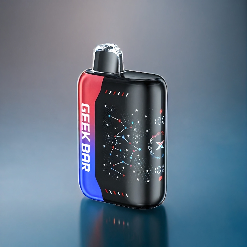 Blåbär & Hallon Geek Bar Pulse X 25000 Puffar Sverige Grossist 18mL Dual Mesh Coil USB Type-C Patriot Editon
