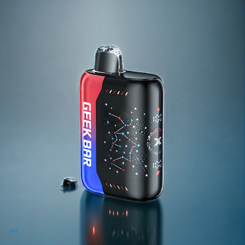 Blåbär & Hallon Geek Bar Pulse X 25000 Puffar Sverige Grossist 18mL Dual Mesh Coil USB Type-C Patriot Editon
