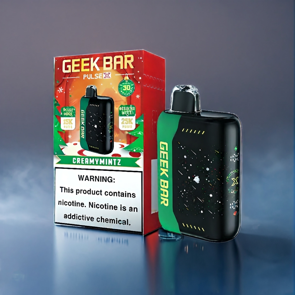 Julmust & Vanilj Geek Bar Pulse X 25000 Puffar Sverige Grossist 18mL Dual Mesh Coil USB-C