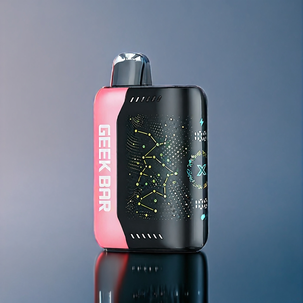 Äpple-Melon Geek Bar Pulse X 25000 Puffar 0% Nikotin Sverige Grossist 18mL 3D-skärm Dual Mesh Coil USB-C