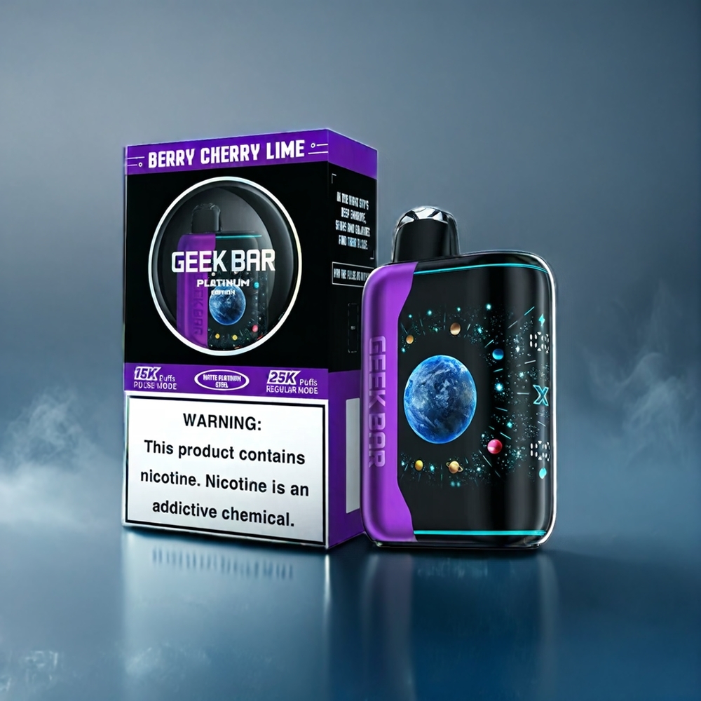 Bär Körsbär Lime Geek Bar Pulse X Platinum Edition 25000 Puffar 20mL 2% Nikotin Sverige Grossist