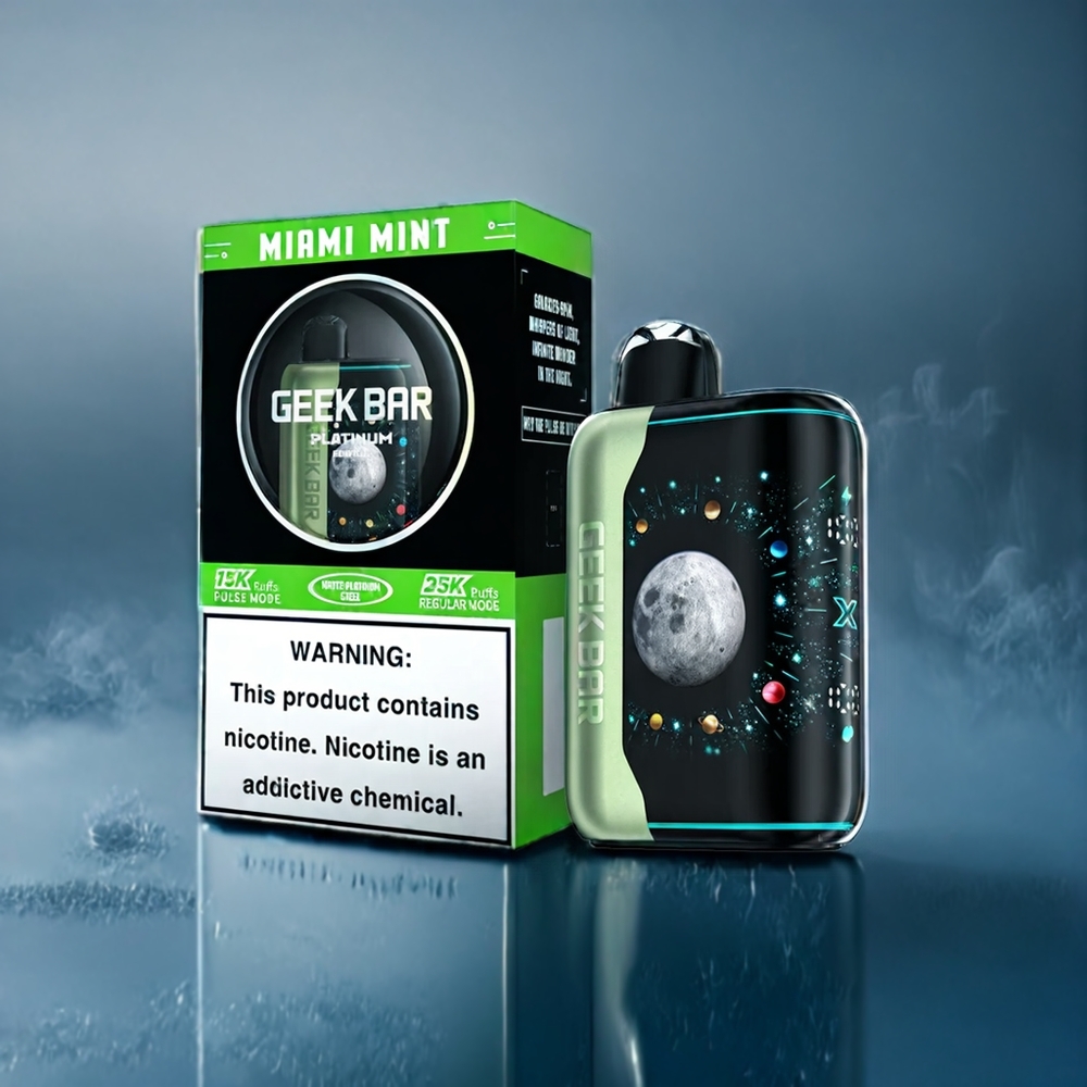 Miami Mint Smak Kombination GEEK BAR Pulse X Platinum Edition 25000 Puffar 2% Nikotin Sverige Grossist