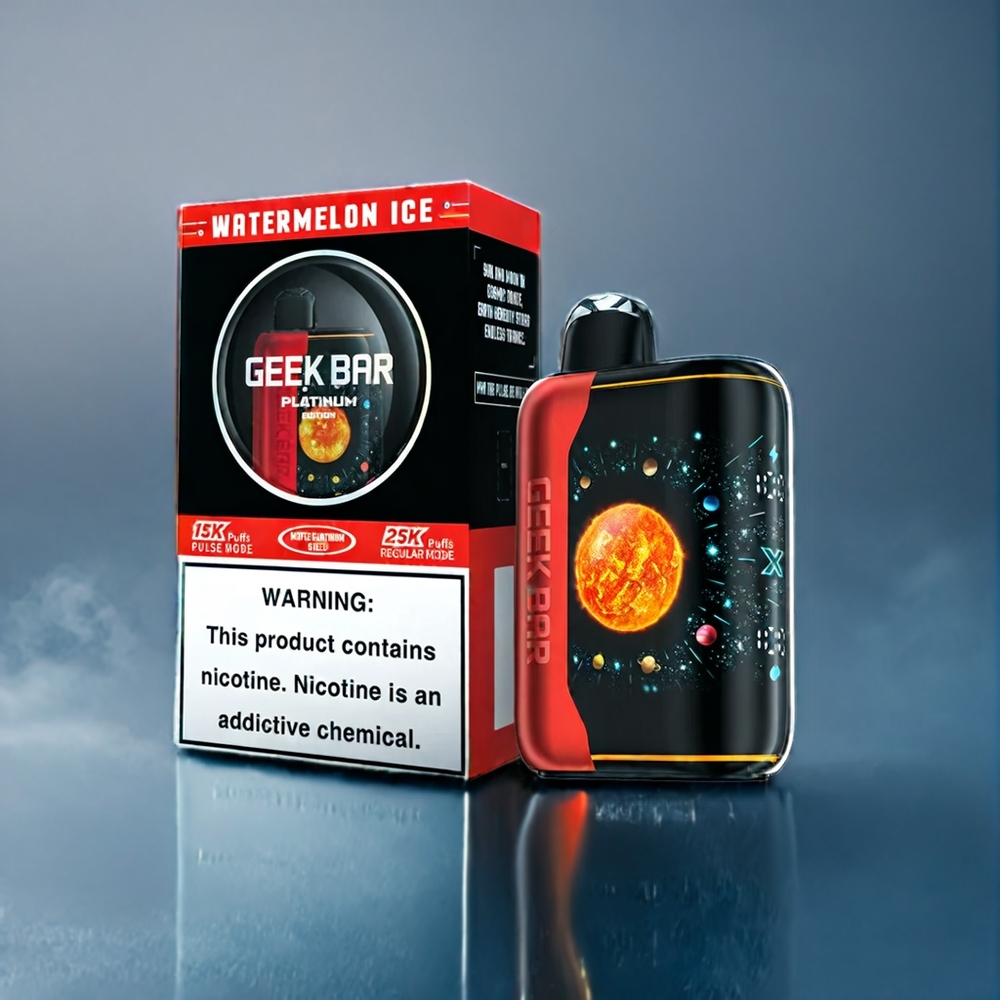Vattenmelon Is GEEK BAR Pulse X Platinum Edition 25000 puffar, 20mL E-Liquid, 2% nikotin Sverige Grossist