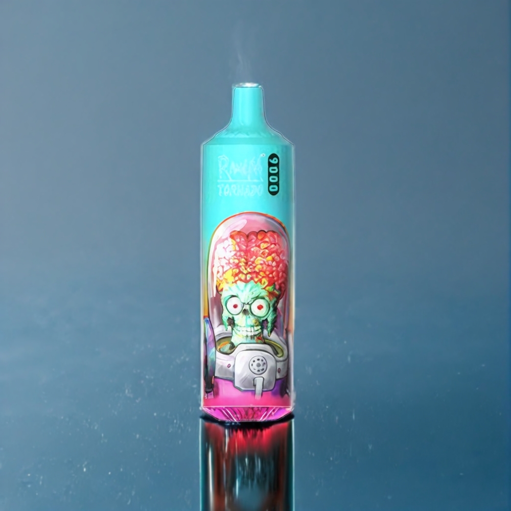 Blå Sur Hallon Fumot Randm Tornado 9000 Puffar 850 mAh 18 mL Mesh Coil RGB Display 54 Smaker Sverige Grossist