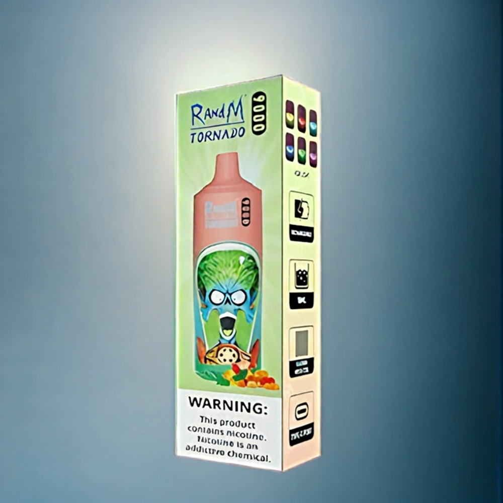 Gummy Björn Smak RandM Tornado 9000 Puffar 850mAh 18mL Mesh Coil RGB Display 54 Smaker Sverige Grossist\'\'