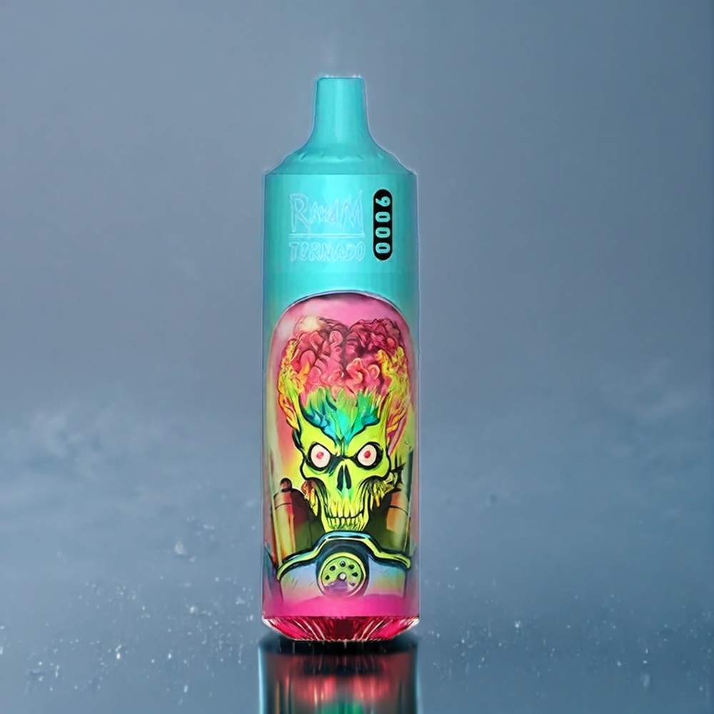 Jordgubb Hallon Körsbär Is RandM Tornado 9000 Puffar 850 mAh 18 mL Mesh Coil RGB Display 54 Smaker Sverige Grossist