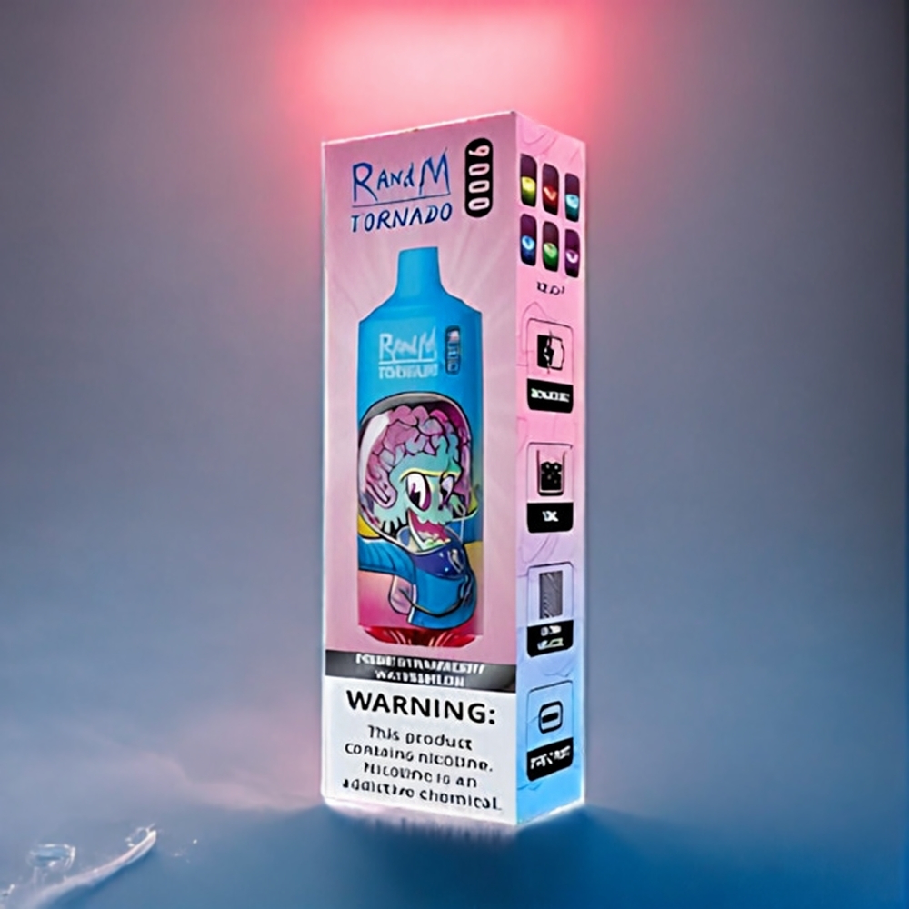 Jordgubb Vattenmelon Fumot Tornado 9000 Puffar 850 mAh 18 mL Mesh RGB 54 Smaker Sverige Grossist