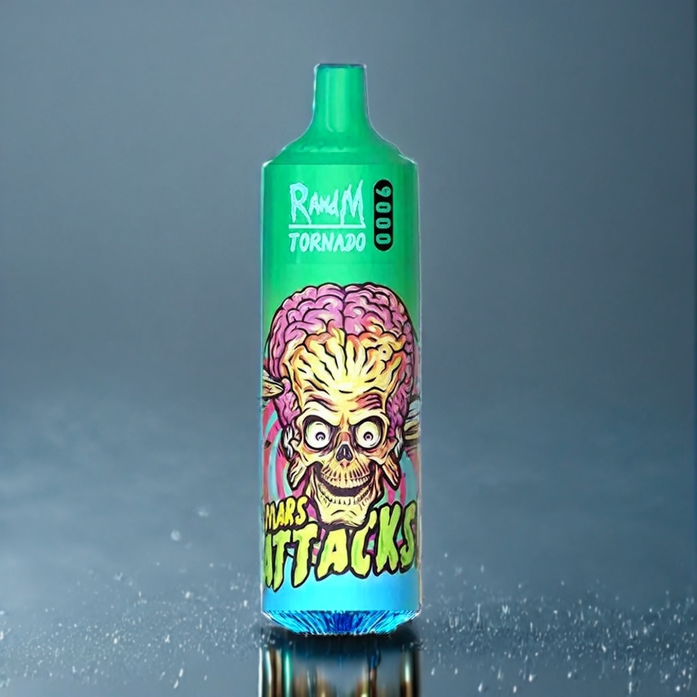 Jordgubbe Citron Brandy Fumot Tornado 9000 Puffar Sverige Grossist Mesh Coil RGB Display 850 mAh 18 mL