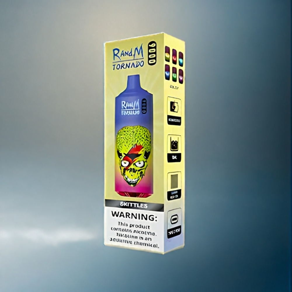 Skittles Smaker RandM Tornado 9000 Puffar 850 mAh 18 mL Mesh Coil RGB Display 54 Smaker Sverige Grossist