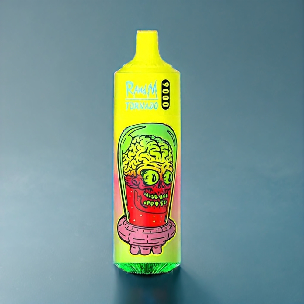 Sommar Persika Is RandM Tornado 9000 Puffar 850 mAh 18 mL Mesh Coil RGB Display 54 Smaker Sverige Grossist