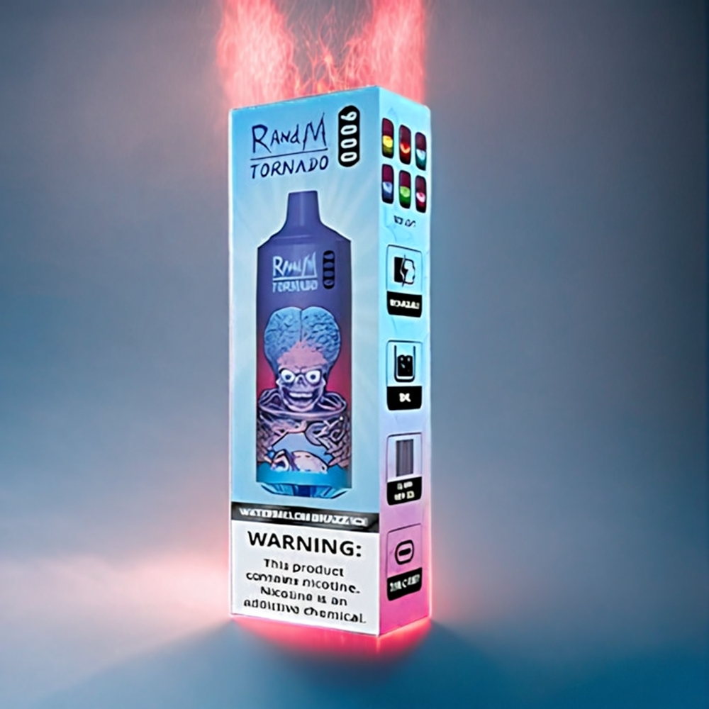 Vattenmelon Brazz Is RandM Tornado 9000 Puffar 850 mAh 18 mL Mesh Coil RGB Display 54 Smaker Sverige Grossist