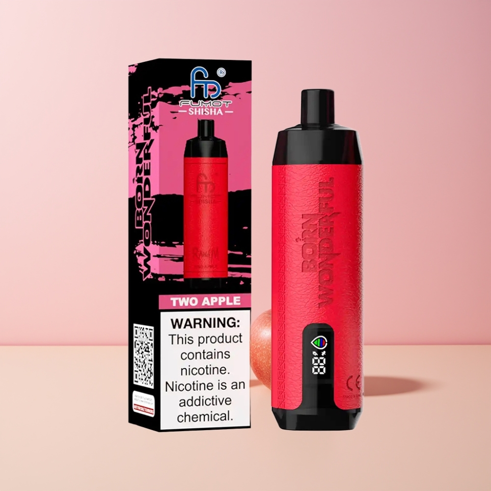 RandM Fumot Shisha 10000 Puffar LED Indikator 18ml 850 mAh Sverige Grossist Två Äpplen