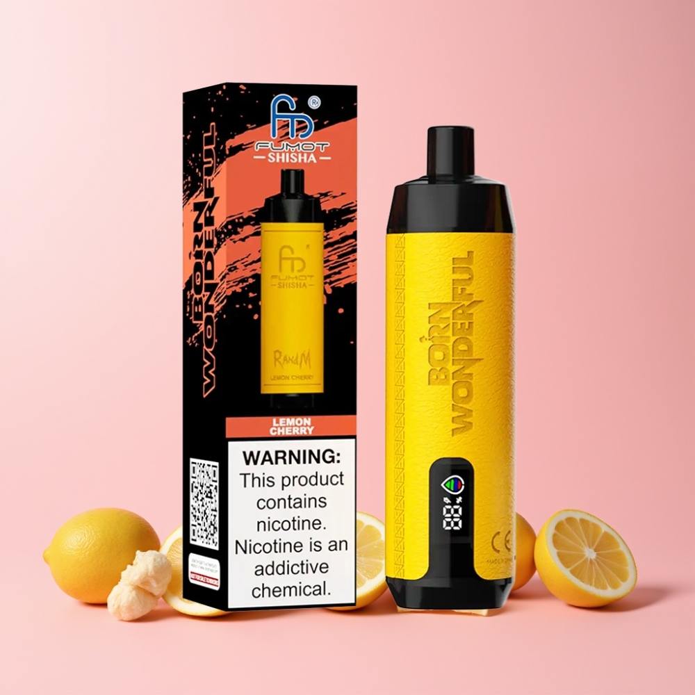 RandM Fumot Shisha 10000 Puffs LED Indicator 18ml Type-C 850 mAh Sverige Grossist Citron Körsbär