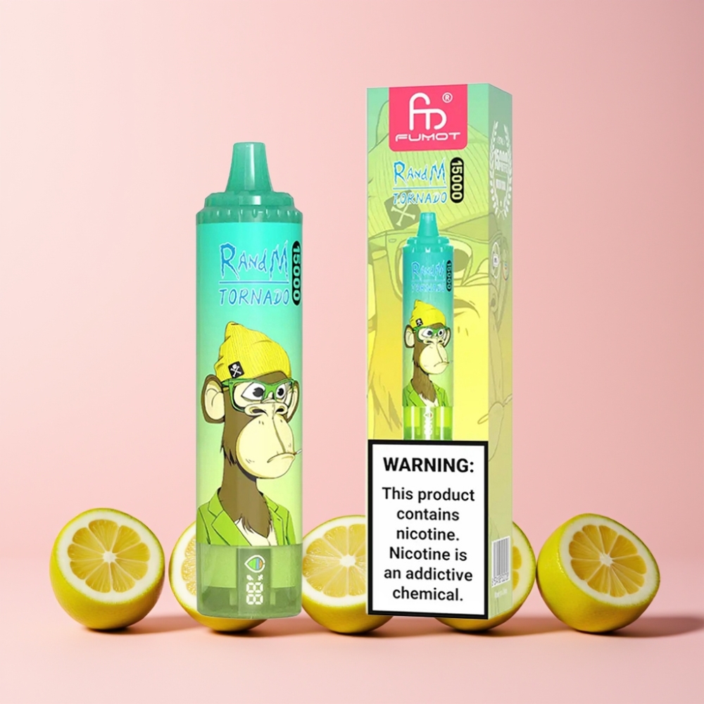 RandM Fumot Tornado 15000 Puffs 25ml 850mAh LCD Sverige Grossist Citron Lime