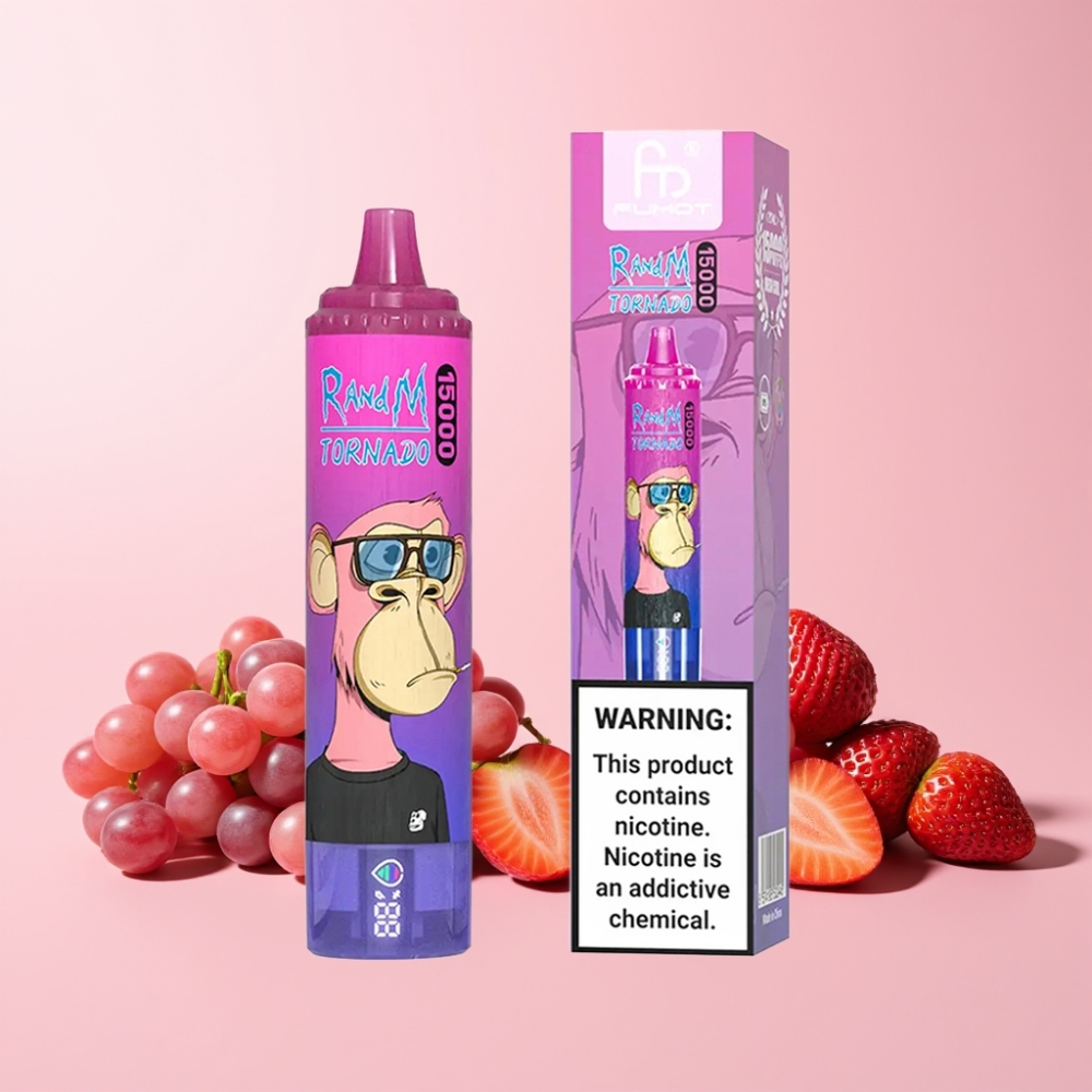 RandM Fumot Tornado 15000 Puffs 25ml 850mAh Mesh Coil Sverige Grossist Jordgubb Druva
