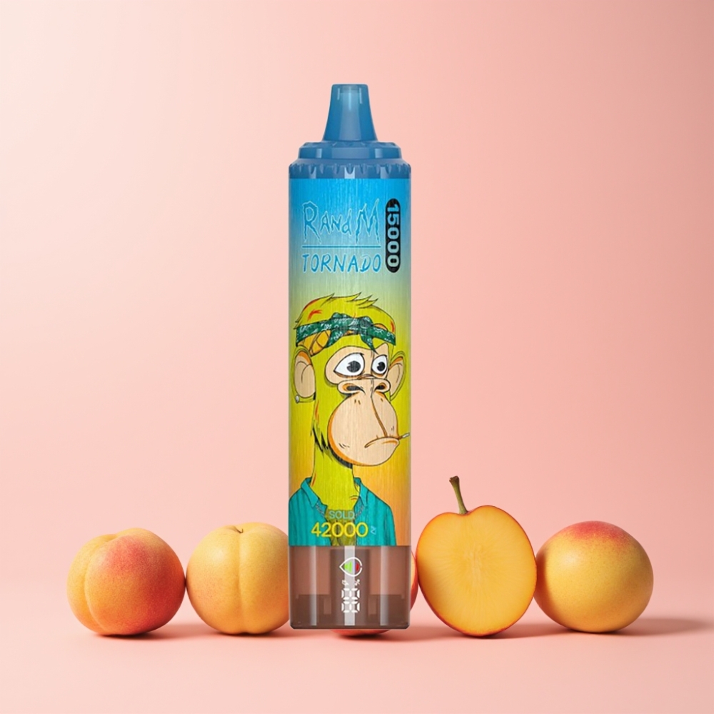 RandM Fumot Tornado 15000 Puffs 25ml 850mAh Mesh Coil Typ-C Sverigegrossist Persika Mango