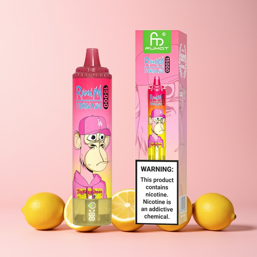RandM Fumot Tornado 15,000 Puffs 25ml 850mAh Mesh Coil Type-C LCD Sverige Grossist Citron