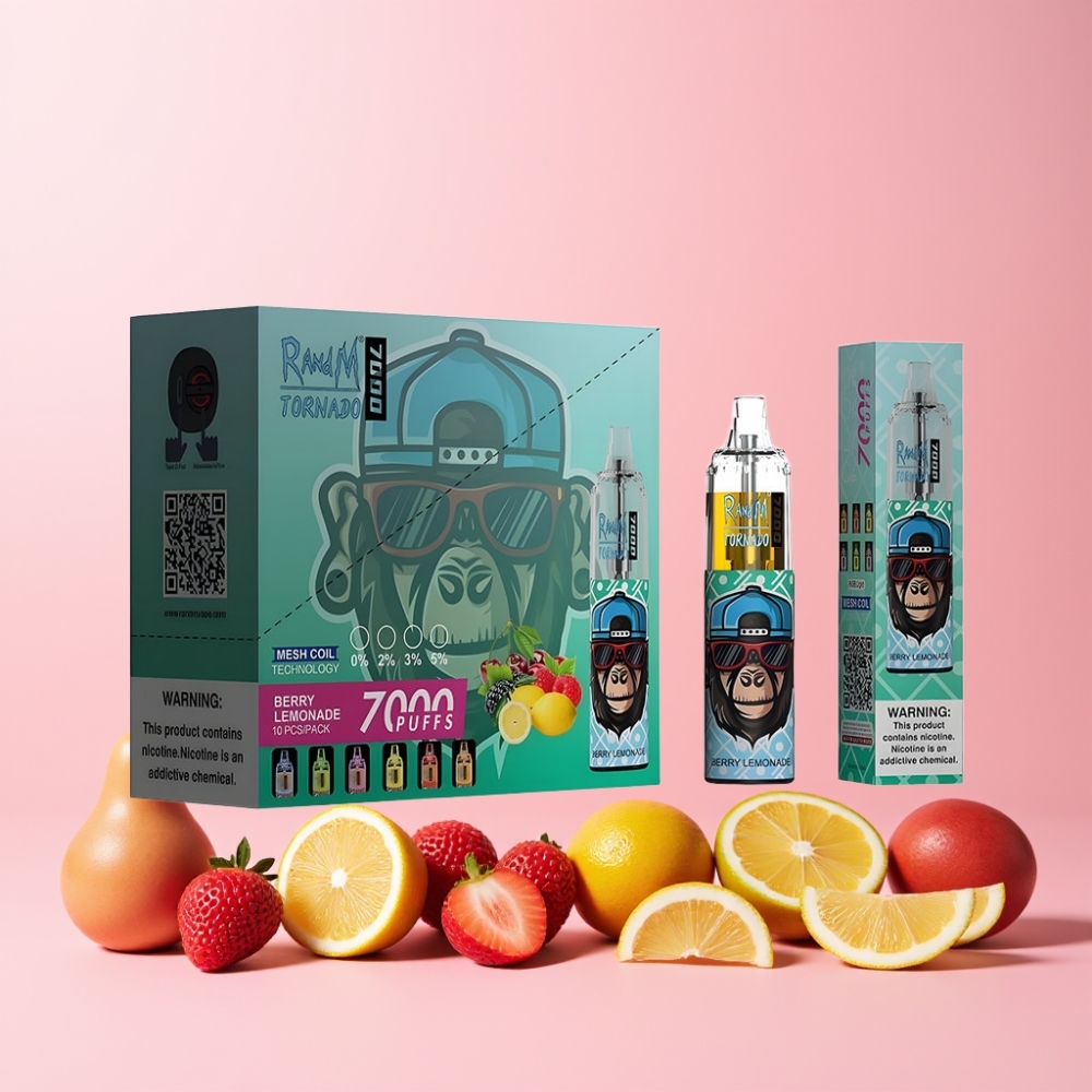 RandM Fumot Tornado 7000 Svensk Grossist 14 ML Mesh Coil Luftjusterbar Bär Lemonad