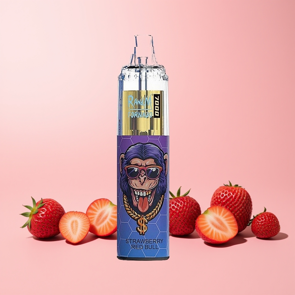 RandM Fumot Tornado 7000 Sverige Grossist 14 ML Mesh Coil Air-Adjustable Jordgubbe Röd Tjur