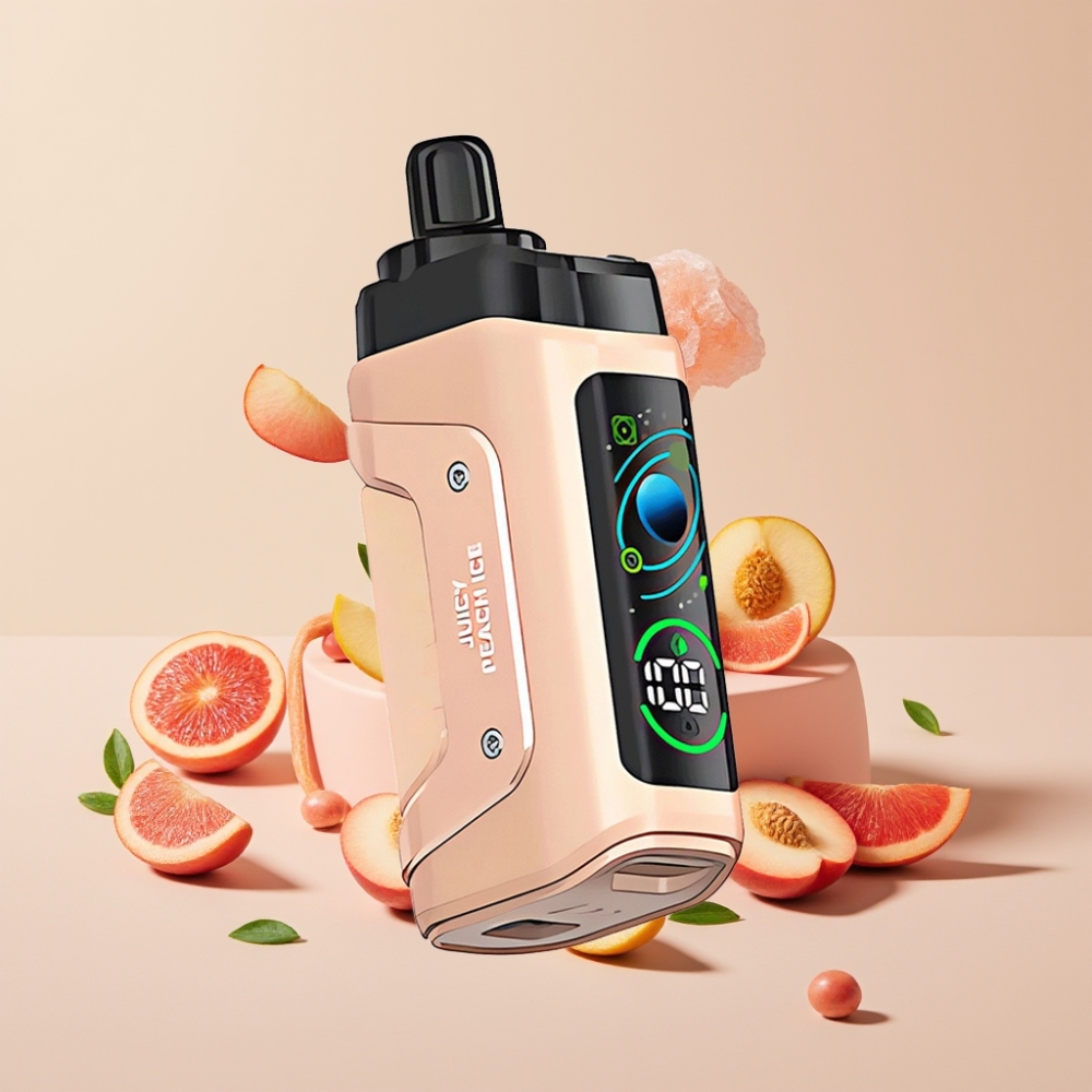Razz Bar 45000 Puff Justerad Luftflöde 1.0 Ohm Mesh Coil Sverige Grossist Saftig Persika Is
