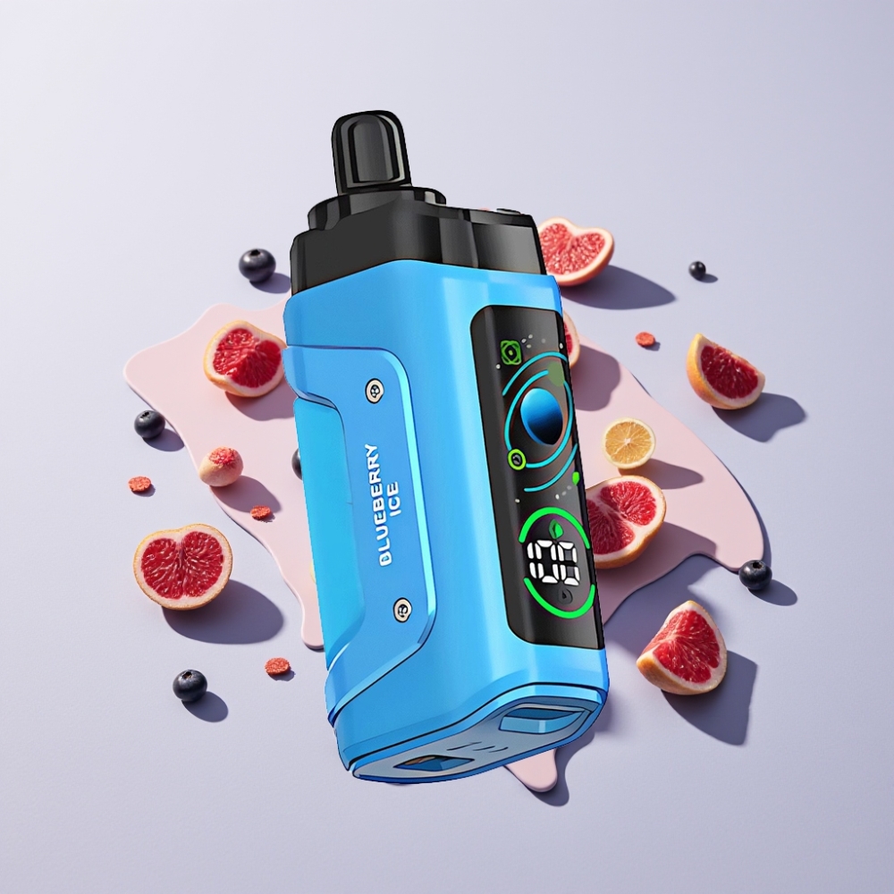 Razz Bar 45000 Pustar Justerbar Luftflöde 1.0 Ohm Mesh Coil 650 mAh Type-C Blåbär Is Sverige Grossist