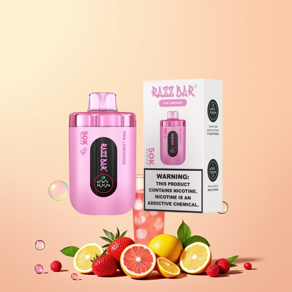 Razz Bar 50K Puffs 1.0 Ohm Mesh Sverige Grossist Rosé Citron
