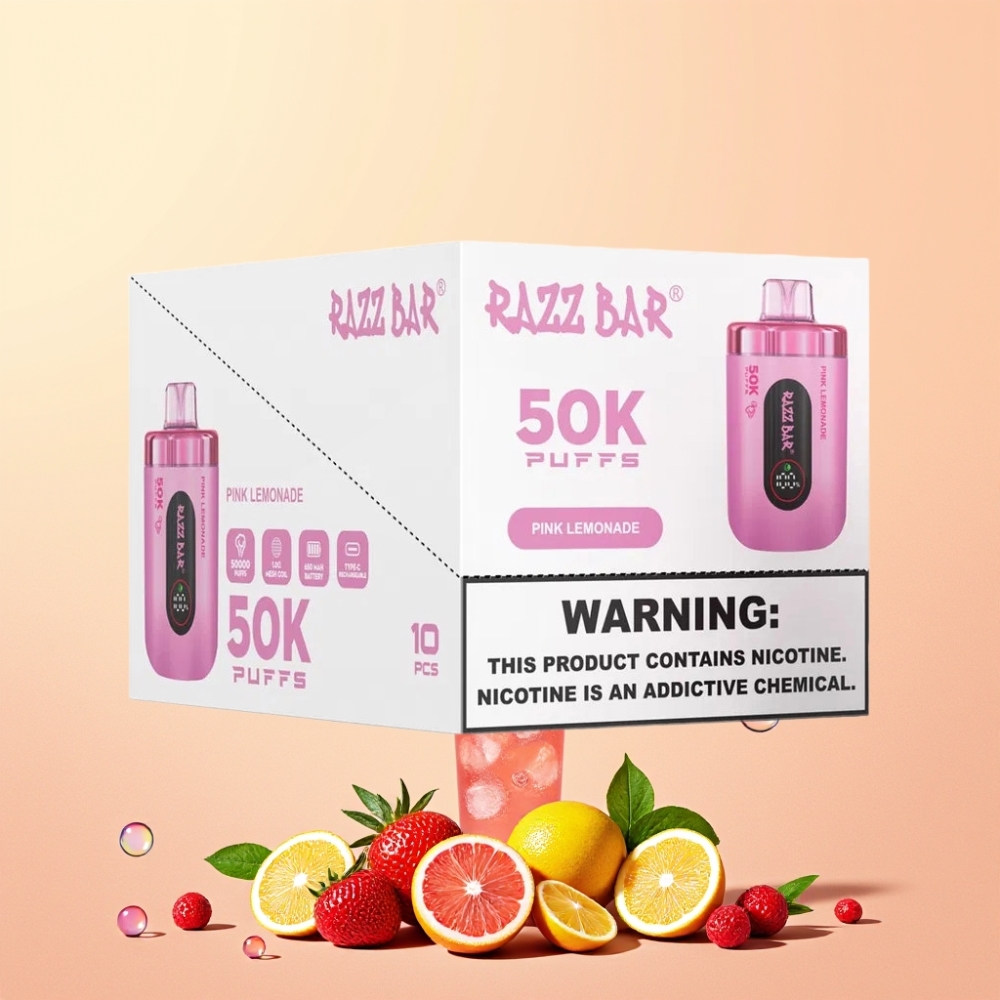 Razz Bar 50K Puffs 1.0 Ohm Mesh Sverige Grossist Rosé Citron