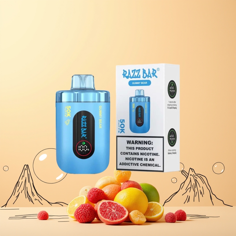Razz Bar 50K Pustar 1.0 Ohm Mesh Coil Type-C Sveriges Grossist Godisbjörn