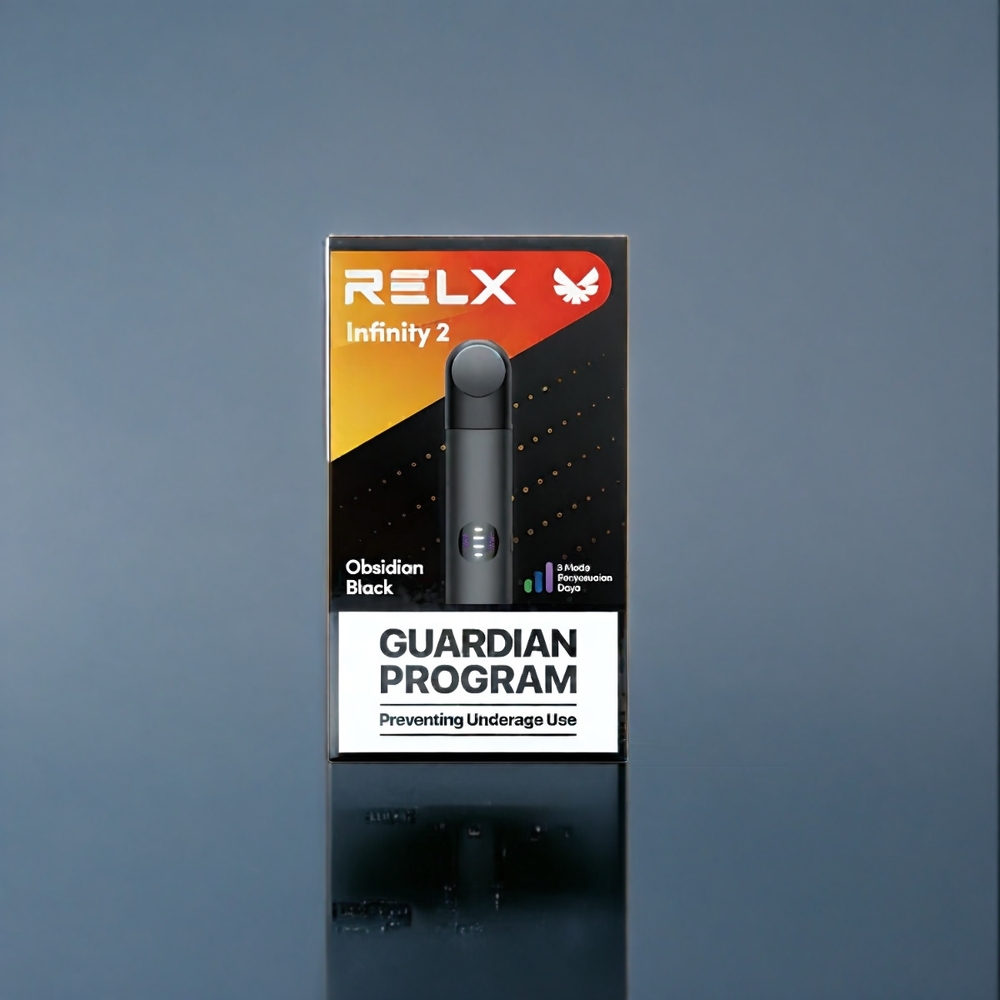 Mörk Asteroid RELX Infinity Pod Enhet 1.9ml 650 puffar 440mAh USB-C 3 lägen Sverige Grossist