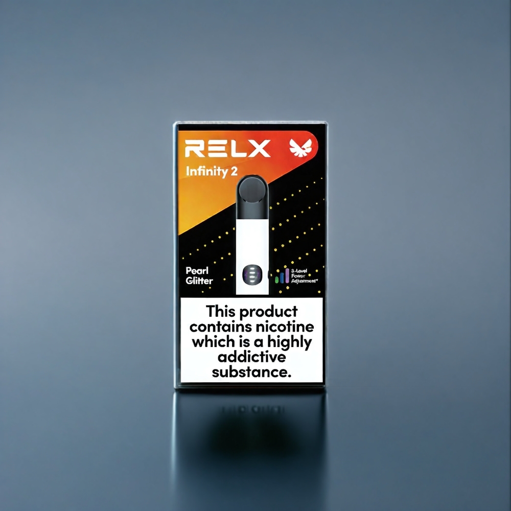 PärlPulver RELX Infinity 2 Vape Enhet 1.9ml 600 puffar Metallisk 440mAh USB-C Sverige Grossist