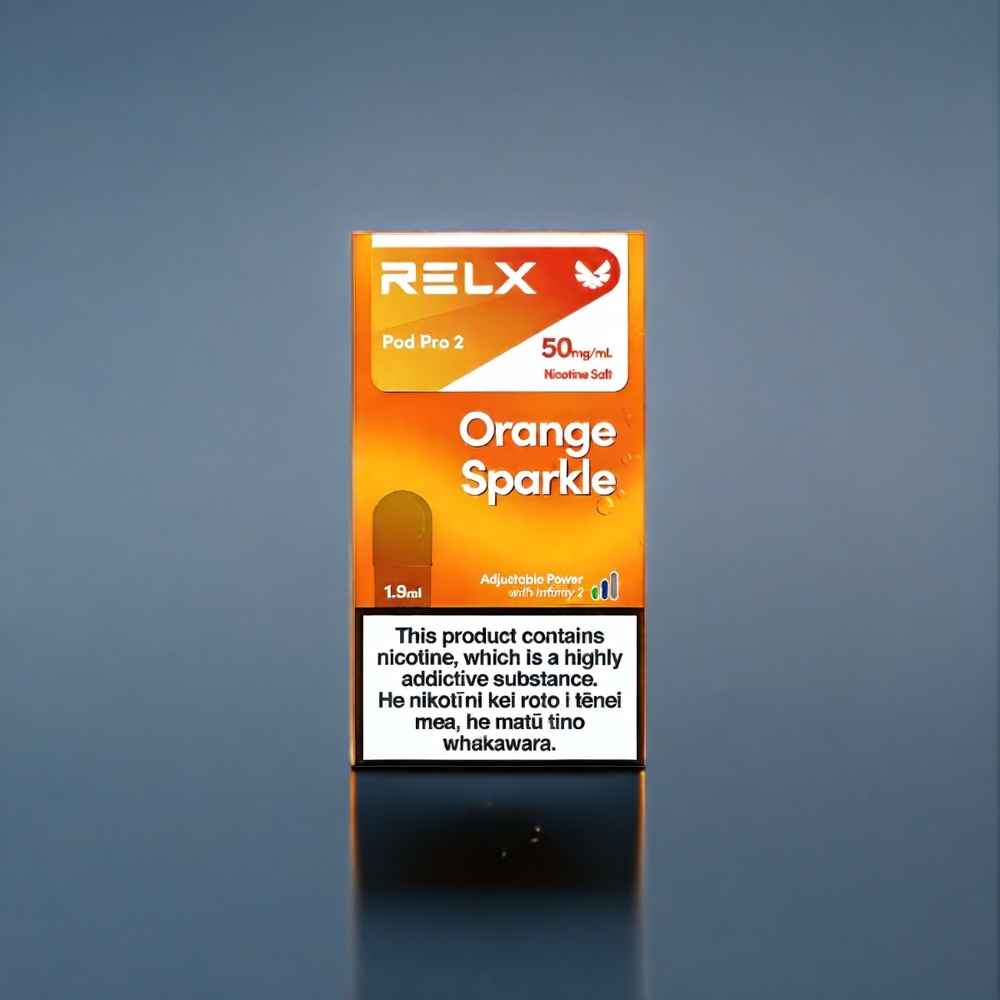 Apelsin Glimt RELX Pod Pro 2 Sverige Grossist 3%/5% Nikotin 600 puffar 1.9ml 2/3 förpackningar Eco/Smooth/Boost Mode