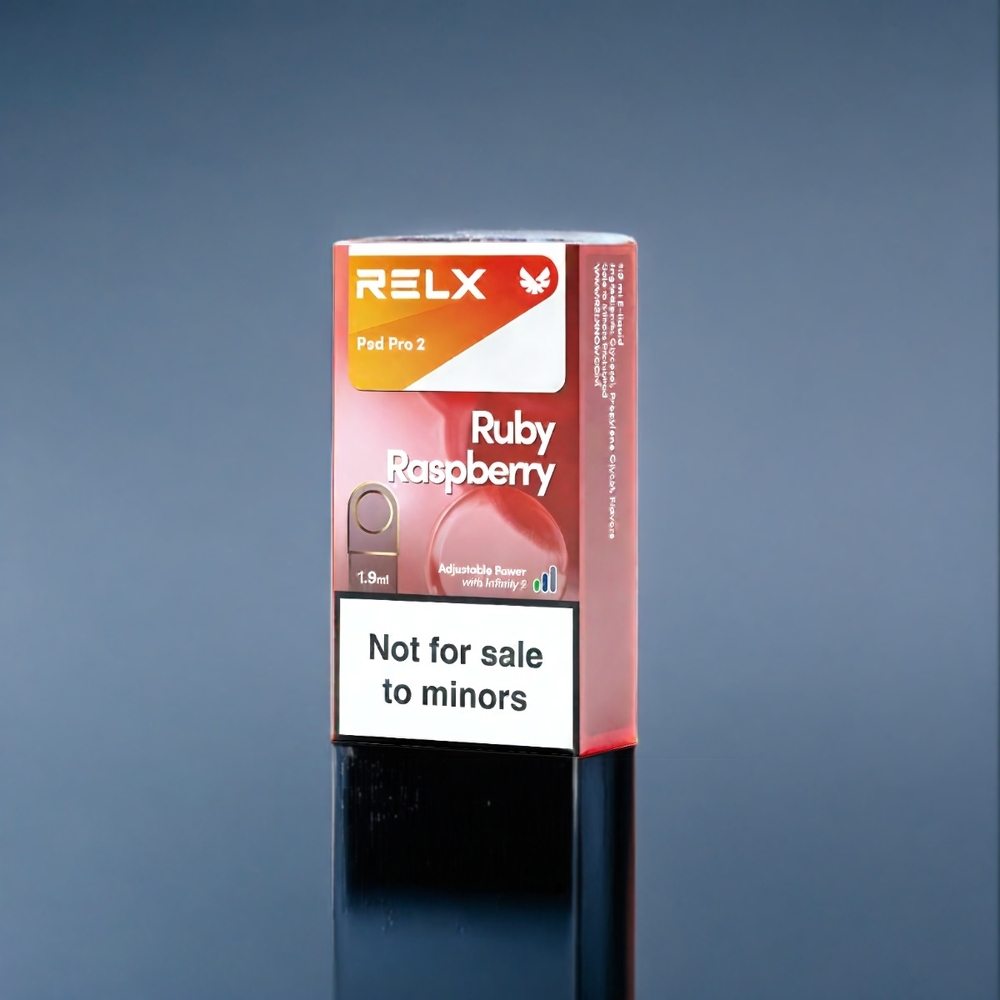 Blå Hallon RELX Pod Pro 2 3% Nikotin 600 puffar 1.9ml 2 poddar/paket Eco Mode Sverige Grossist