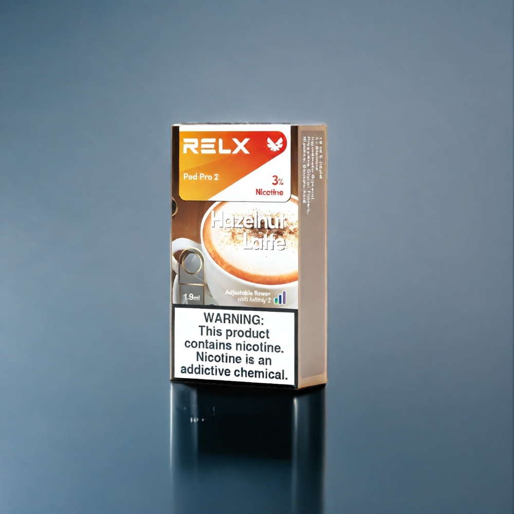 Hasselnötslatte RELX Pod Pro 2 3%/5% 1.9ml 600 puffar 3 Spänningsinställningar Sverige Grossist