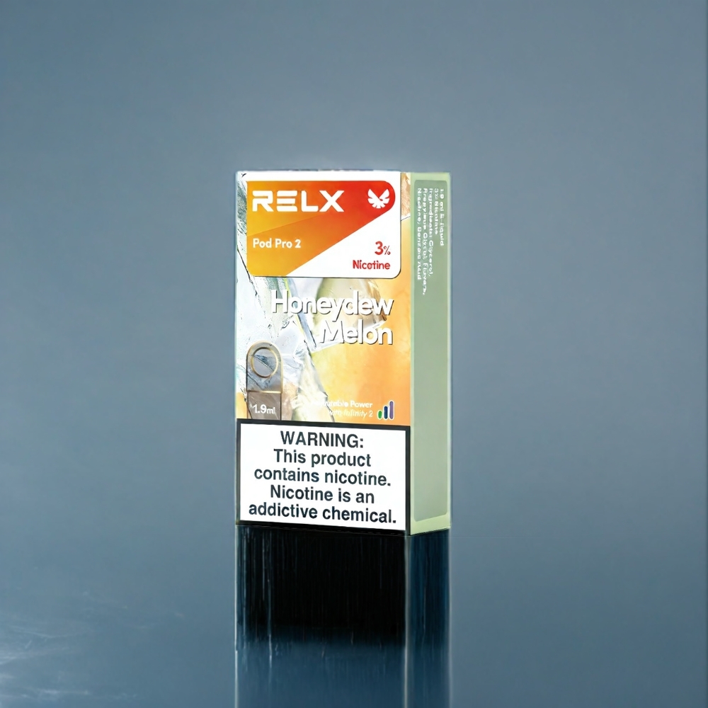 Honungsmelon RELX Pod Pro 2 Sverige Grossist 3%/5% Nikotin 600 puffar 1.9ml 2/3 förpackningar 3 spänningslägen Eco/Smooth/Boost