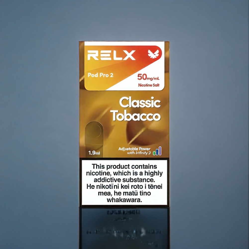 Klassisk Tobak RELX Pod Pro 2 Sverige Grossist 3%/5% Nikotin 600 puffar 1.9ml