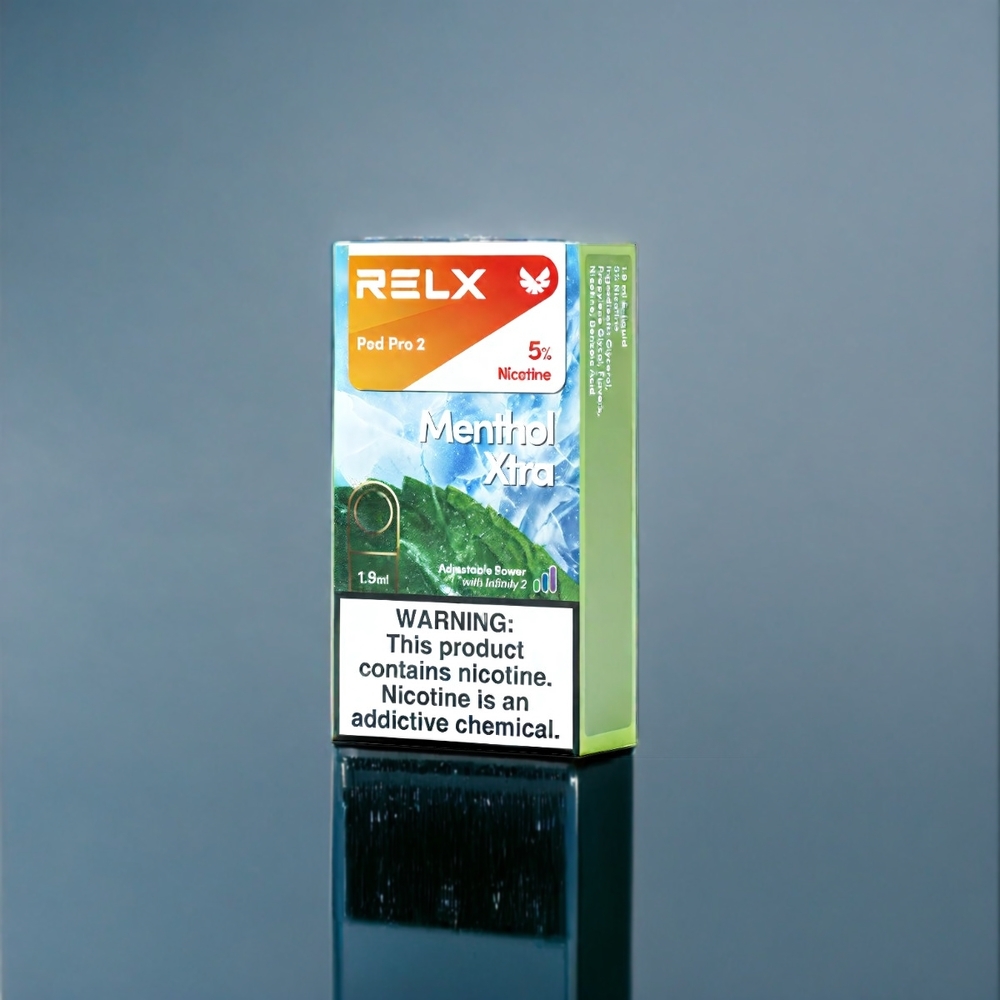 Menthol RELX Pod Pro 2 Sverige Grossist Eco Smooth Boost 3% 5% 600 puffar 1.9ml 2/3 förpackningar
