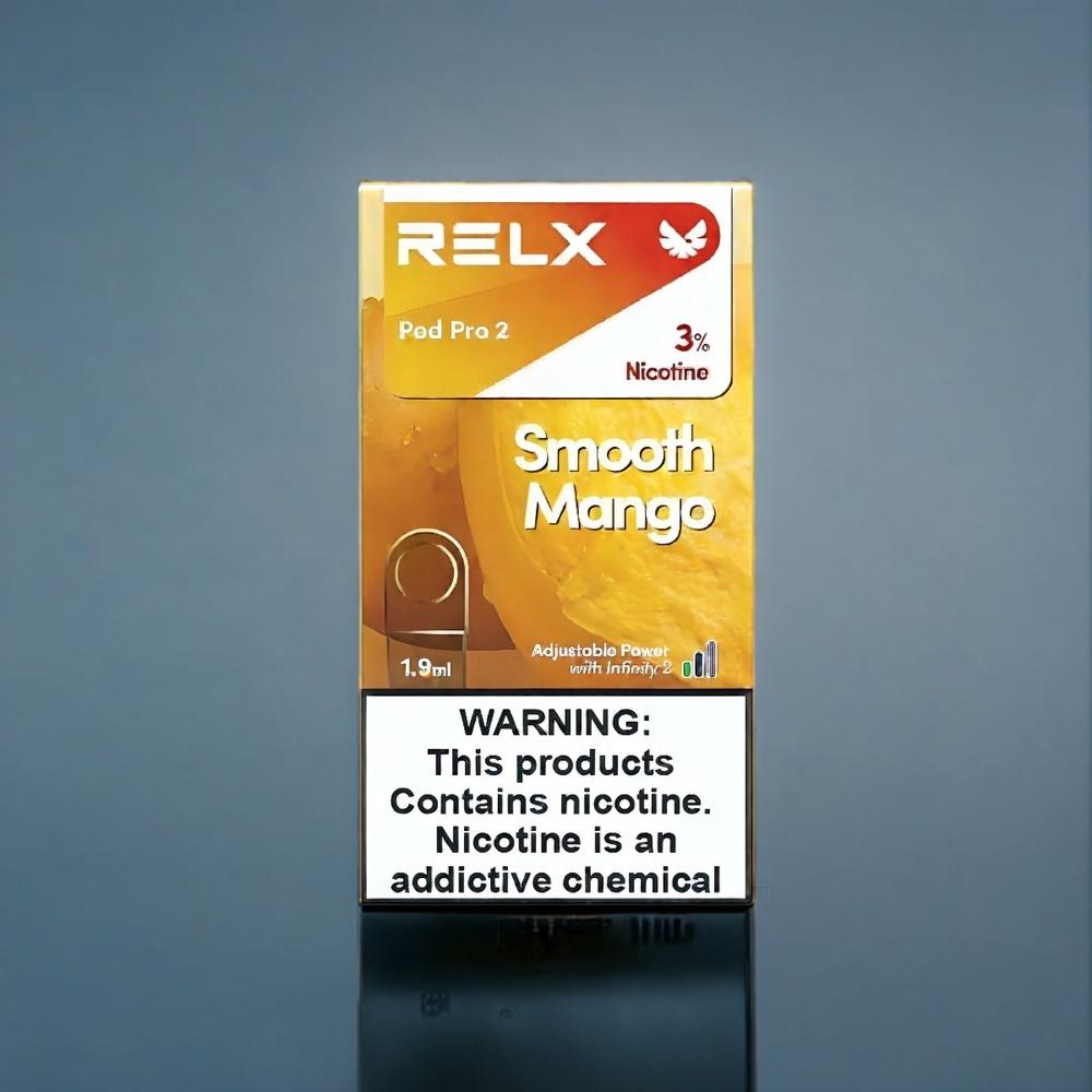 Mjuk Mango RELX Pod Pro 2 Sverige Grossist 3% Nikotin 600 puffar 1.9ml