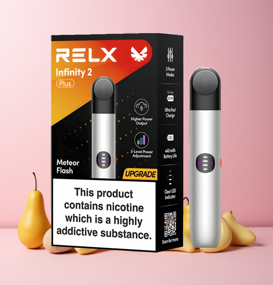 RELX Infinity 2 Plus Enhet 600 Puffar Justerbar 3 Lägen Sverige Grossist Meteor Blink