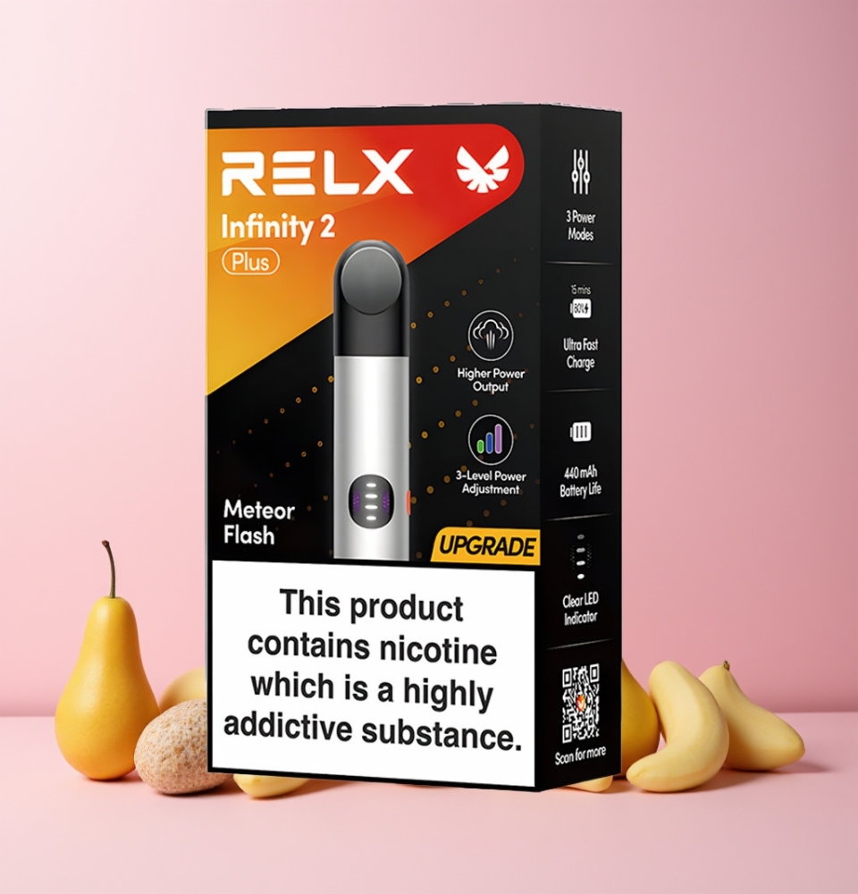 RELX Infinity 2 Plus Enhet 600 Puffar Justerbar 3 Lägen Sverige Grossist Meteor Blink