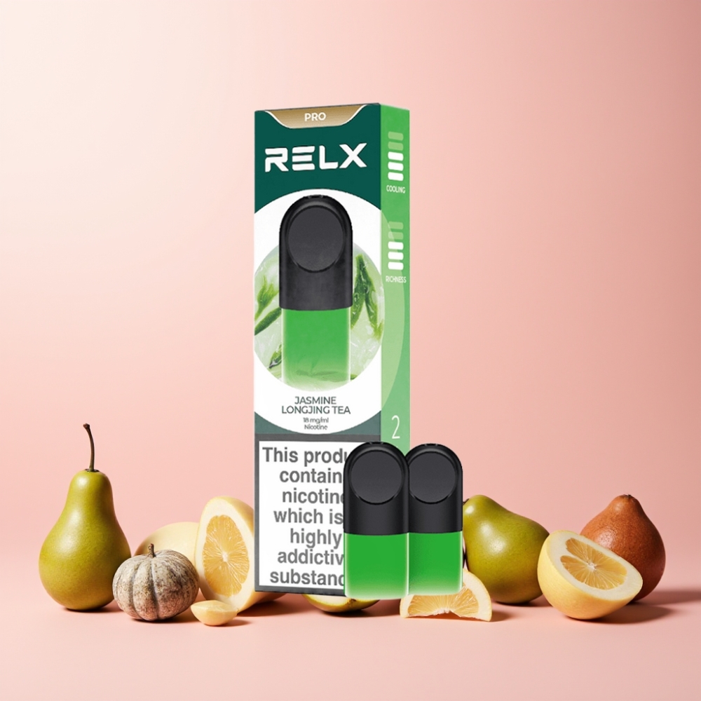 RELX Pod Pro 1.8% Sverige Grossist Jasmine Longjing Te Optimal Dragstyrka & Tyst Användning