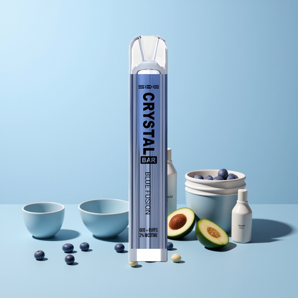 SKE Crystal Bar 600 Blå Fusion Sverige Grossist 0% Nikotin 500mAh 2.0ml