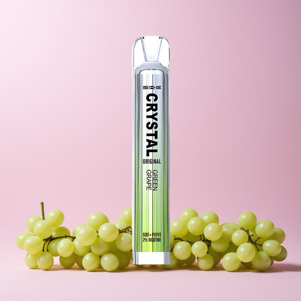 SKE Crystal Bar 600 Puffar 2% Nikotin 500mAh Grönt Druva Sverige Grossist