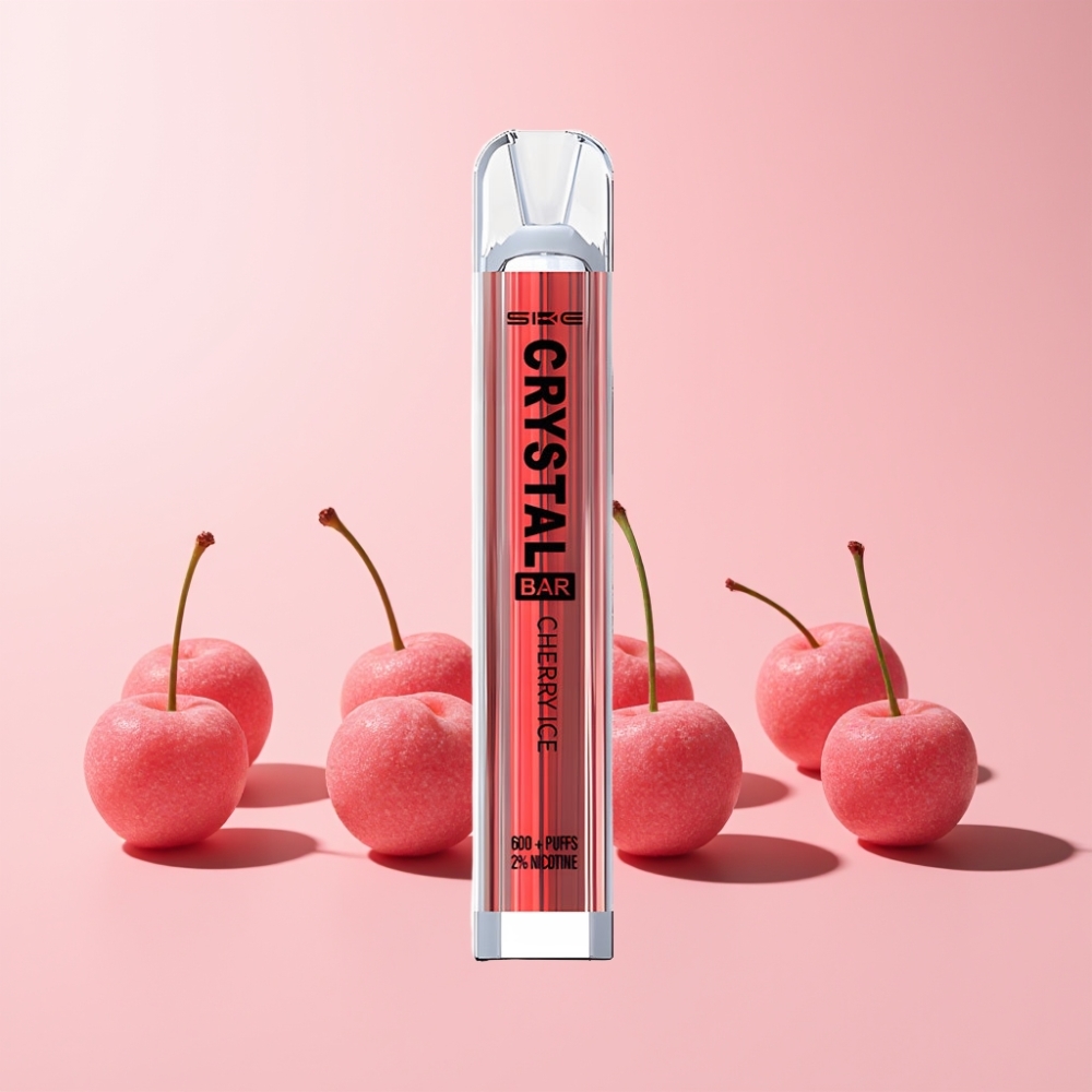 SKE Crystal Bar 600 Svensk Grossist 600 Puffar 2ml 2% Nikotin Cherry Is