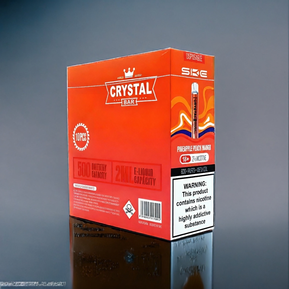 Ananas Persika Mango SKE Crystal BAR 600 2ml 2% Sverige Grossist Mesh Coil 600 Puffar 500mAh