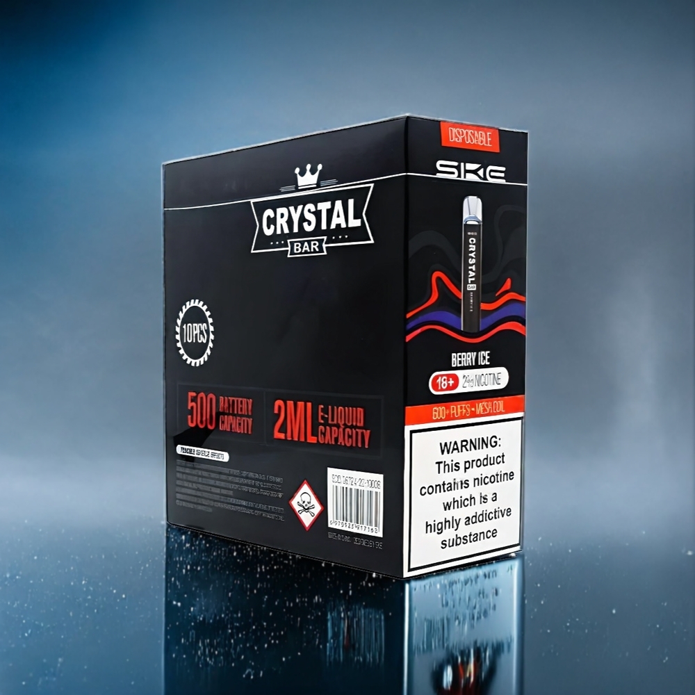 Bär Is SKE Crystal BAR Sverige Grossist 600 Puckar 2ml 500mAh Mesh Coil