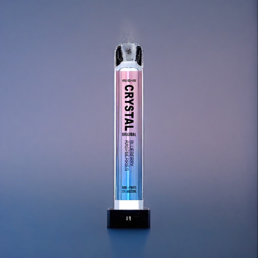 Blåbär Hallon SKE Crystal BAR 600 Vape Sverige Grossist 0% 2% Nikotin 500mAh 600 Puffar 2.0ml