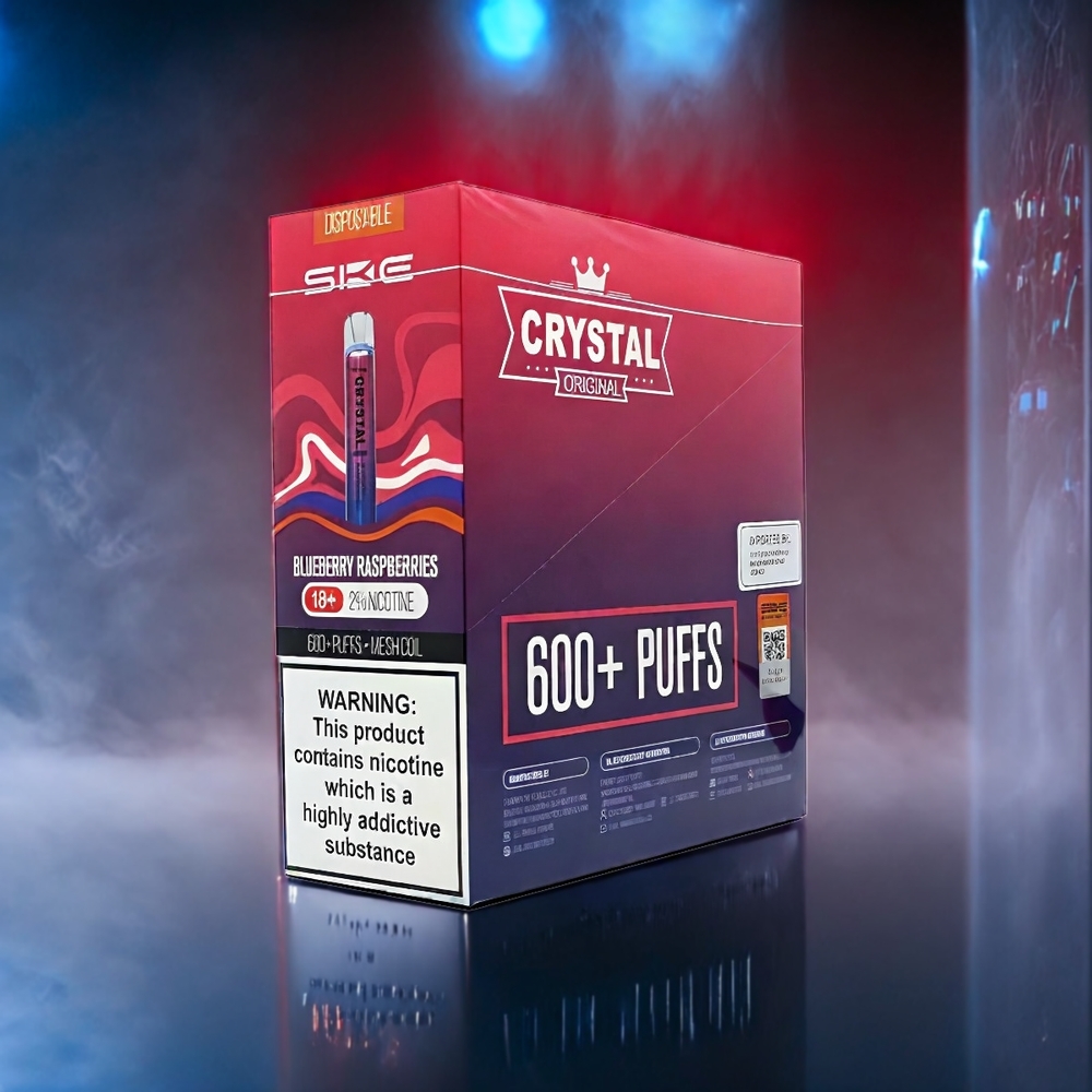 Blåbär Hallon SKE Crystal BAR 600 Vape Sverige Grossist 0% 2% Nikotin 500mAh 600 Puffar 2.0ml