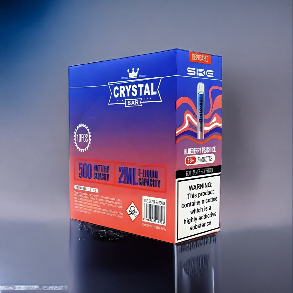 Blåbär Persika Is SKE Crystal BAR 600 2ml 500mAh Sverige Grossist
