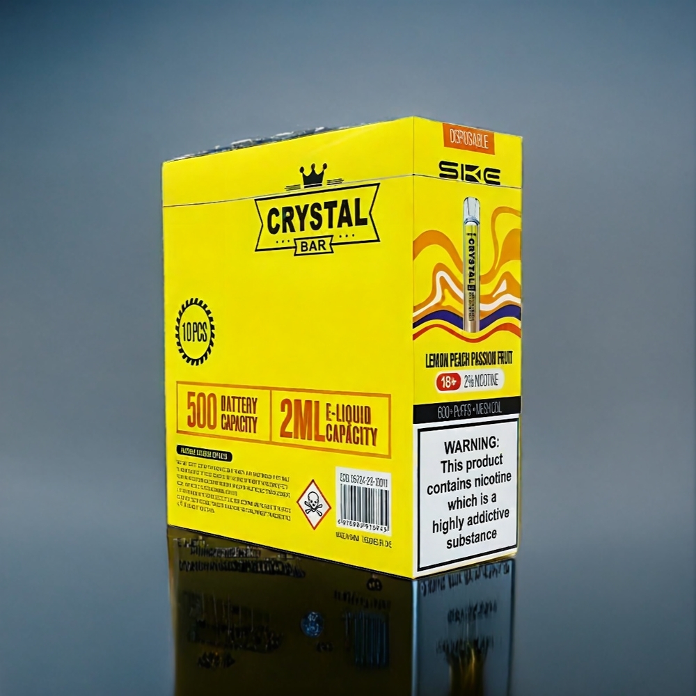 Citron Persika Passionfrukt SKE Crystal BAR 600 0% Nikotin 500mAh 600 Puffar Sverige Grossist